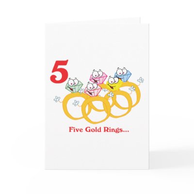 12 days five gold rings cards by doonidesigns