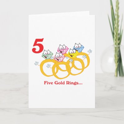 12 days five gold rings cards