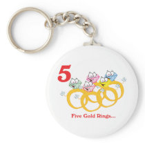 12 days five gold rings keychain