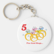 12 days five gold rings keychain