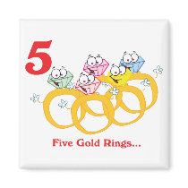 12 days five gold rings fridge magnet