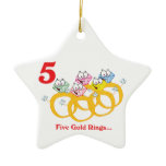 12 days five gold rings christmas ornament