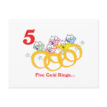 12 days five gold rings postcards