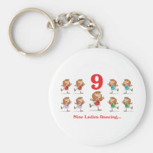 12 days nine ladies dancing key chains