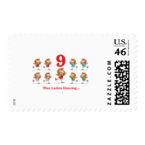 12 days nine ladies dancing postage stamps