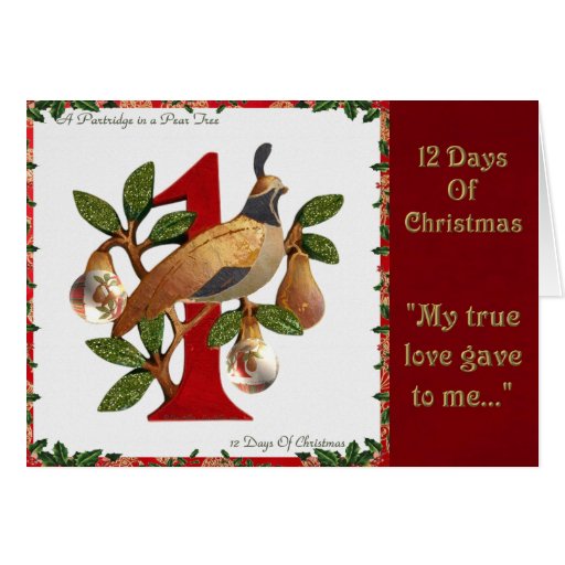 12 days of christmas partridge in a pear tree card zazzle 12 days of christmas partridge in a pear tree card zazzle