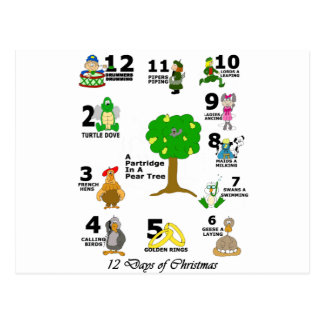 12 Days Of Christmas Postcards | Zazzle