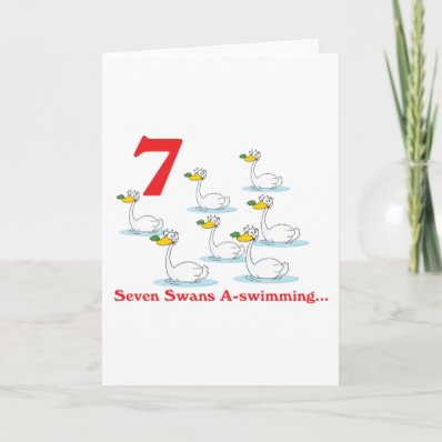 12 days seven swans a-swimming card