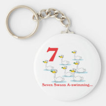 12 days seven swans a-swimming keychain