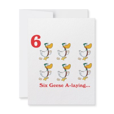 12 days six geese a-laying personalized invitations by doonidesigns