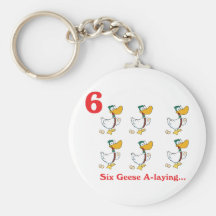 12 days six geese a-laying keychains