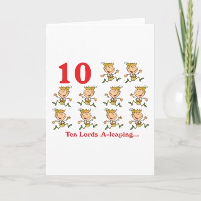 12 days ten lords a-leaping greeting card