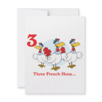 12 days three french hens custom invites