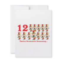 12 days twelve drummers drumming custom invitations