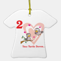 12 days two turtle doves christmas tree ornament