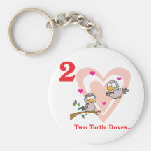 12 days two turtle doves keychains