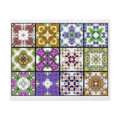 12 Different Tea Bag Tiles - Origami Folding Flyers by ArtbyJean