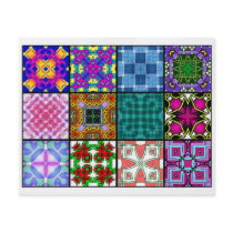 12 Different Tea Bag Tiles - Origami Folding Flyer Design