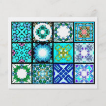 12 Different Tea Bag Tiles - Origami Folding Flyer Design