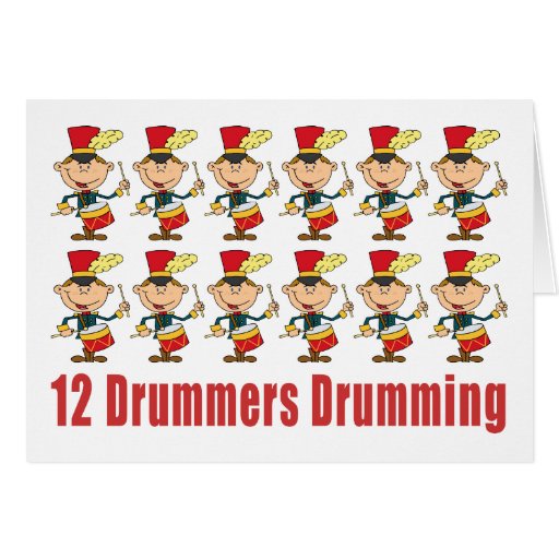 12 Drummers Drumming Cards Zazzle