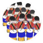 12 Drummers Drumming Round Stickers