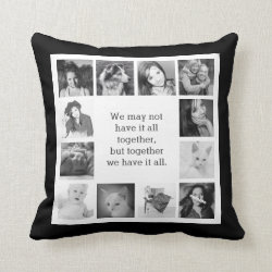 12 Family Photos with Together Quote Pillow