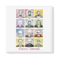 12 French Composers Refrigerator Magnets