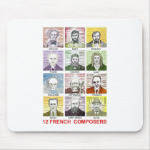 12 French Composers Mousepads