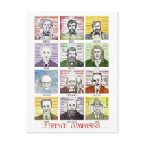 12 French Composers Postcards