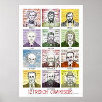 12 French Composers Poster