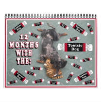 12 months with the tootise dog wall calendars