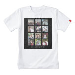 12 Photo Instagram Collage with Black Background Zazzle HEART T-Shirt