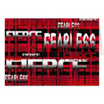 12.Red and Black Plaid Fearless Fierce Greeting Card