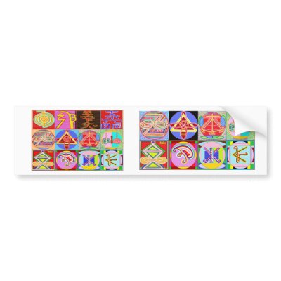 12 Reiki n Karuna Reiki Healing Designs Bumper Stickers by doonagiri