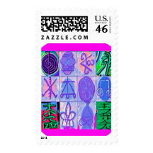 12 Reiki n Karuna Reiki Signs - Pink Border Stamp