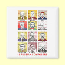 12 Russian Composers magnets