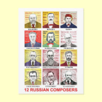 12 Russian Composers postcards