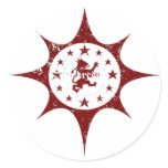 12 Star Round Stickers