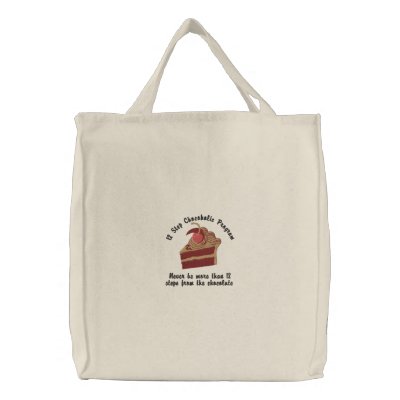 12 Step Chocoholic Embroidered Tote Bags by Embroidery4U
