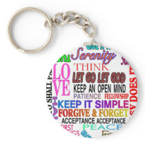 12 step slogans in color key chains