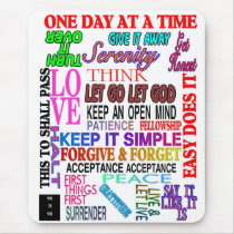 12 STEP SLOGANS IN COLOR MOUSEPADS