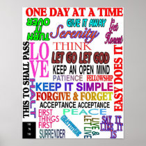 12 STEP SLOGANS IN COLOR POSTER