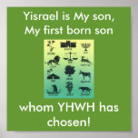 12-tribes-silouette, Yisrael is My son, My firs... Posters