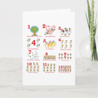 12 twelves days of christmas complete greeting cards