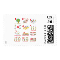 12 twelves days of christmas complete postage stamps