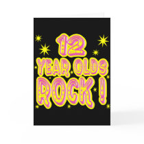 12 Year Olds Rock! (Pink) Greeting Card by TShirtDotCom 12 Year Olds Rock! (Pink) Greeting Card