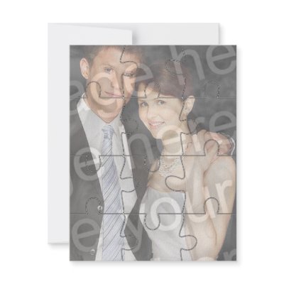 12pc Custom Photo "Mock" Puzzle Vertical Invite by malibuitalian