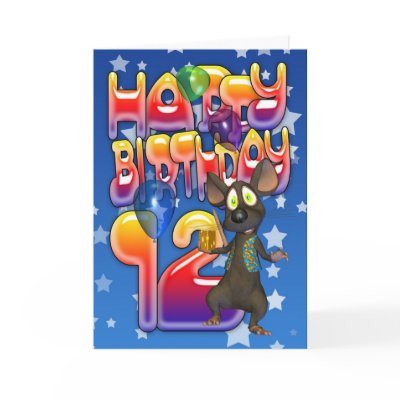 12th Birthday Card, Happy Birthday by moonlake