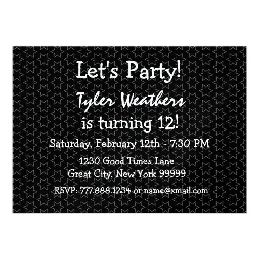 12th Birthday Modern For Him Red White Black W1927 Invite
