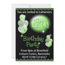 12th Birthday Party Invitation
